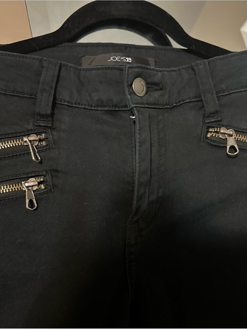 Joe's Jeans Black Skinny Jeans with Zipper Detail